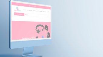 Computer desktop screen mockup psd blue digital device minimal style